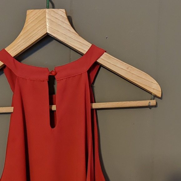 Monteau sleeveless sheer red top Sz L - Picture 3 of 6